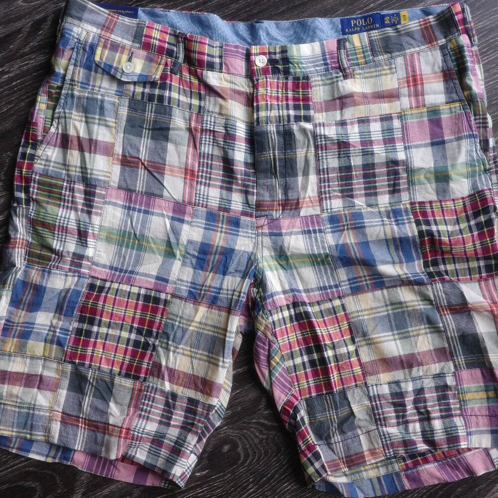 POLO Ralph Lauren Checkered Patchwork Plaid Shorts - Men's 40T/40L